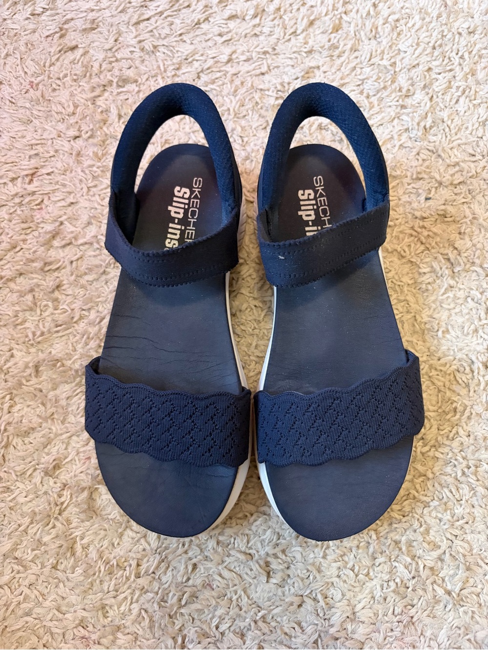 Skechers Navy Blue Ultra Flex 3.0 slip on Sandals